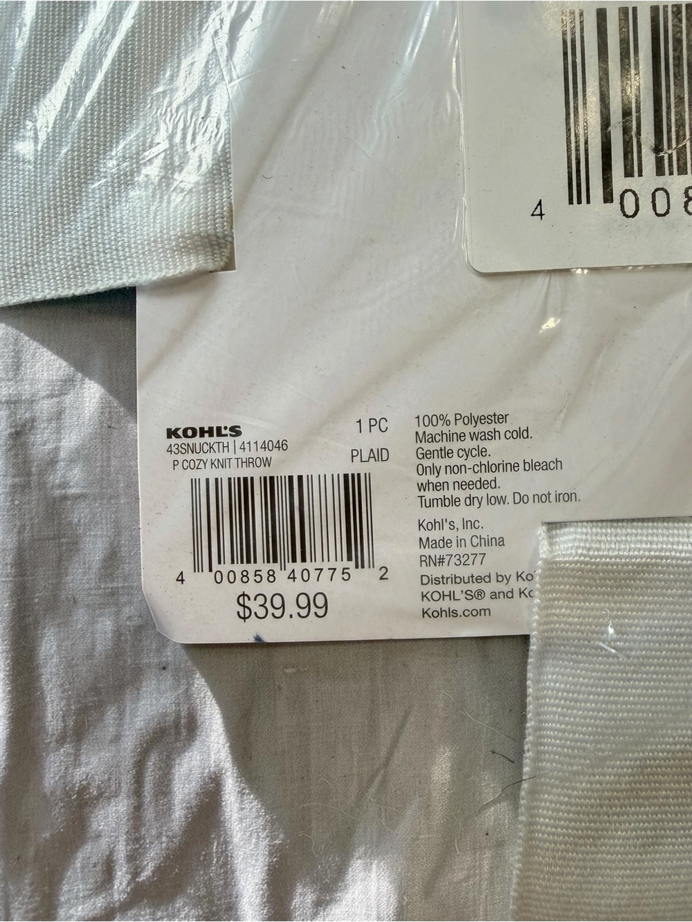 NWT Sonoma Plaid Throw Blanket Blue White Farmhouse Cottage Cozy Soft Throw - Picture 3 of 4